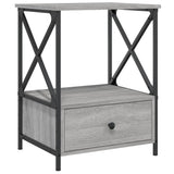 Bedside Table Grey Sonoma 50x41x65 cm Engineered Wood - Front View