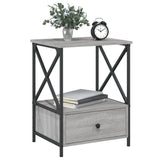Bedside Table Grey Sonoma 50x41x65 cm Engineered Wood - Side View