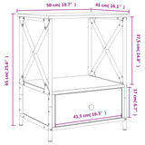 Bedside Table Grey Sonoma 50x41x65 cm Engineered Wood - Extra Image