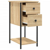 Bedside Cabinets 2 pcs Sonoma Oak 32x42x70 cm Engineered Wood - Rear View