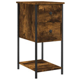 Bedside Cabinets 2 pcs Smoked Oak 32x42x70 cm Engineered Wood - Side View