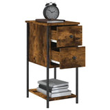 Bedside Cabinets 2 pcs Smoked Oak 32x42x70 cm Engineered Wood - 45-Degree Angle