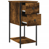 Bedside Cabinets 2 pcs Smoked Oak 32x42x70 cm Engineered Wood - Rear View