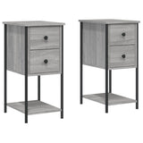 Bedside Cabinets 2 pcs Grey Sonoma 32x42x70 cm Engineered Wood - Front View