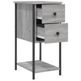 Bedside Cabinets 2 pcs Grey Sonoma 32x42x70 cm Engineered Wood - Rear View