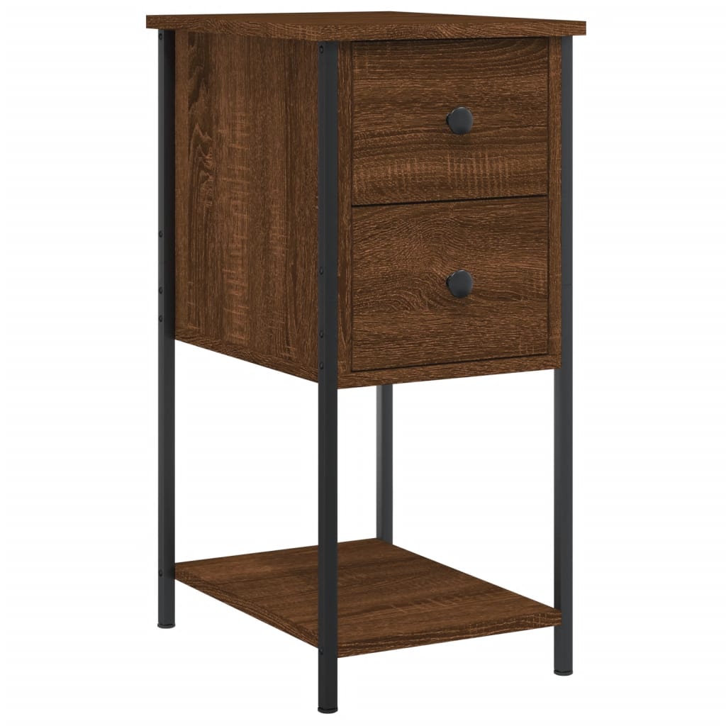 Bedside Cabinet Brown Oak 32x42x70 cm Engineered Wood