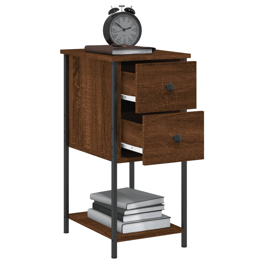Bedside Cabinet Brown Oak 32x42x70 cm Engineered Wood