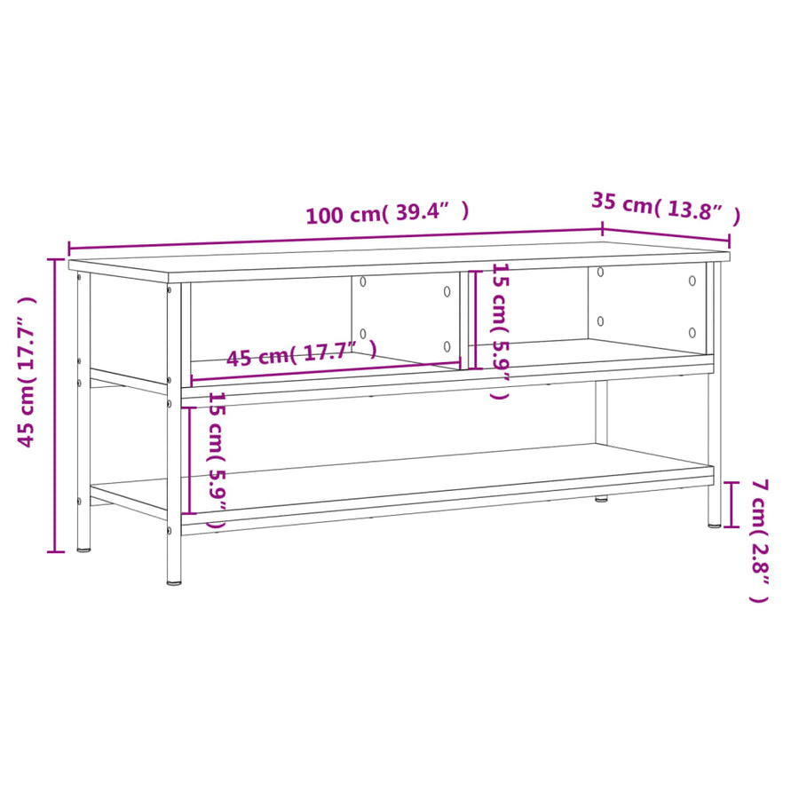 TV Cabinet Sonoma Oak 100x35x45 cm Engineered Wood