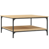 Coffee Table Sonoma Oak 80x80x40 cm Engineered Wood - Front View