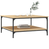 Coffee Table Sonoma Oak 80x80x40 cm Engineered Wood - Side View