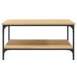 Coffee Table Sonoma Oak 80x80x40 cm Engineered Wood - Top-Down View