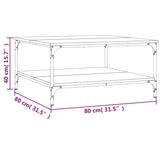 Coffee Table Sonoma Oak 80x80x40 cm Engineered Wood - Extra Image