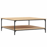 Coffee Table Sonoma Oak 100x100x40 cm Engineered Wood - Front View