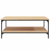 Coffee Table Sonoma Oak 100x100x40 cm Engineered Wood - Top-Down View