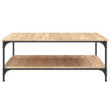 Coffee Table Sonoma Oak 100x100x40 cm Engineered Wood - 45-Degree Angle