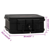 Safe Box Black 38x32.5x16.5 cm