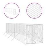 Outdoor Dog Kennel Silver 2x10x2 m Galvanised Steel
