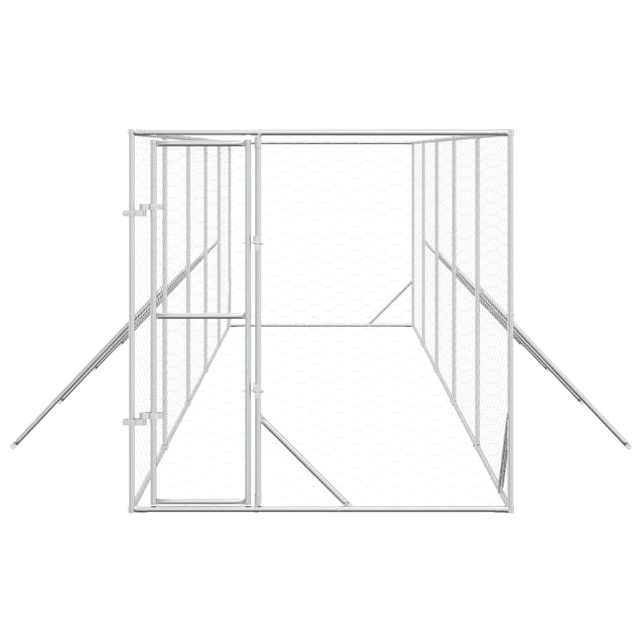 Outdoor Dog Kennel Silver 2x10x2 m Galvanised Steel