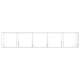 Outdoor Dog Kennel Silver 2x10x2 m Galvanised Steel - 45-Degree Angle