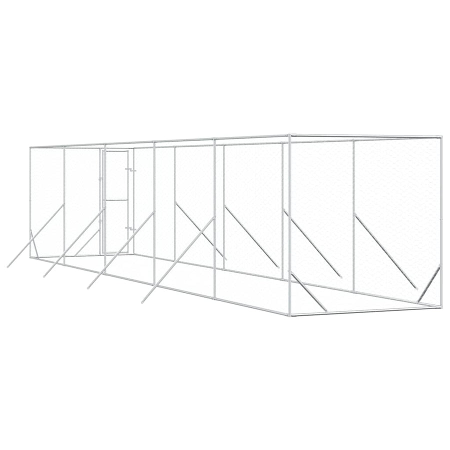 Outdoor Dog Kennel Silver 2x10x2 m Galvanised Steel