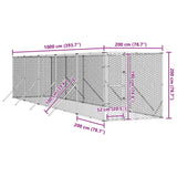 Outdoor Dog Kennel Silver 2x10x2 m Galvanised Steel