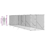Outdoor Dog Kennel Silver 2x10x2 m Galvanised Steel - Extra Image