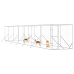 Outdoor Dog Kennel Silver 2x14x2 m Galvanised Steel