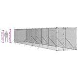 Outdoor Dog Kennel Silver 2x14x2 m Galvanised Steel - Extra Image