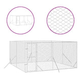 Outdoor Dog Kennel Silver 4x4x2 m Galvanised Steel