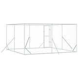 Outdoor Dog Kennel Silver 4x4x2 m Galvanised Steel