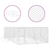 Outdoor Dog Kennel Silver 4x8x2 m Galvanised Steel