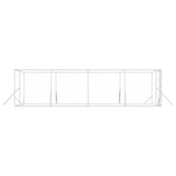 Outdoor Dog Kennel Silver 4x8x2 m Galvanised Steel - 45-Degree Angle
