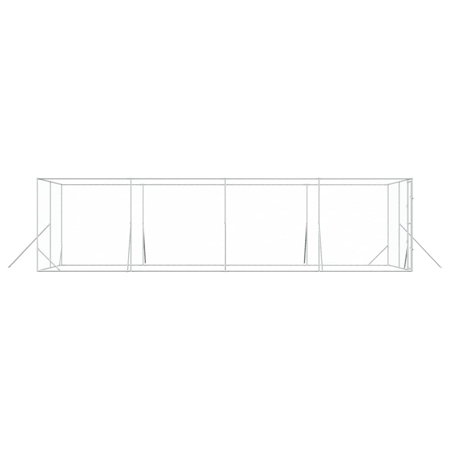 Outdoor Dog Kennel Silver 4x8x2 m Galvanised Steel
