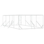 Outdoor Dog Kennel Silver 4x8x2 m Galvanised Steel