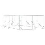 Outdoor Dog Kennel Silver 4x8x2 m Galvanised Steel - Rear View