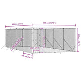 Outdoor Dog Kennel Silver 4x8x2 m Galvanised Steel