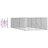 Outdoor Dog Kennel Silver 4x8x2 m Galvanised Steel - Extra Image