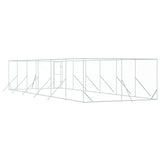 Outdoor Dog Kennel Silver 4x12x2 m Galvanised Steel