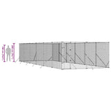 Outdoor Dog Kennel Silver 4x12x2 m Galvanised Steel - Extra Image