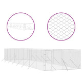 Outdoor Dog Kennel Silver 4x16x2 m Galvanised Steel