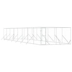 Outdoor Dog Kennel Silver 4x16x2 m Galvanised Steel