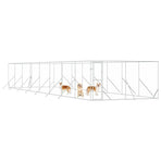 Outdoor Dog Kennel Silver 4x16x2 m Galvanised Steel