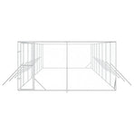 Outdoor Dog Kennel Silver 4x16x2 m Galvanised Steel