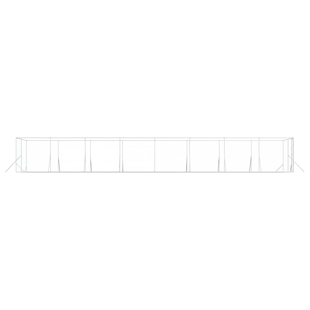 Outdoor Dog Kennel Silver 4x16x2 m Galvanised Steel