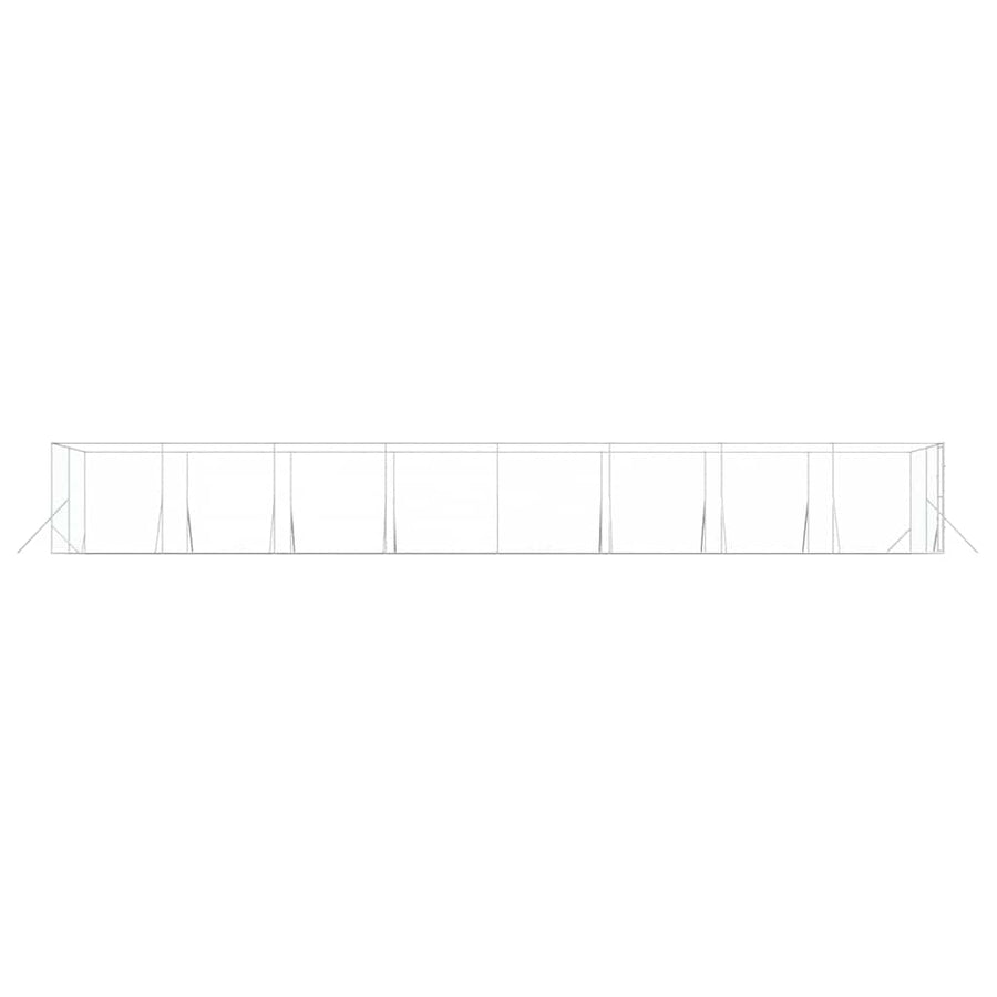 Outdoor Dog Kennel Silver 4x16x2 m Galvanised Steel