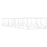 Outdoor Dog Kennel Silver 4x16x2 m Galvanised Steel