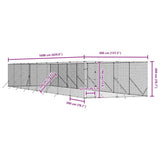 Outdoor Dog Kennel Silver 4x16x2 m Galvanised Steel