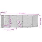 Outdoor Dog Kennel Silver 6x2x2 m Galvanised Steel