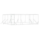 Outdoor Dog Kennel Silver 6x6x2 m Galvanised Steel