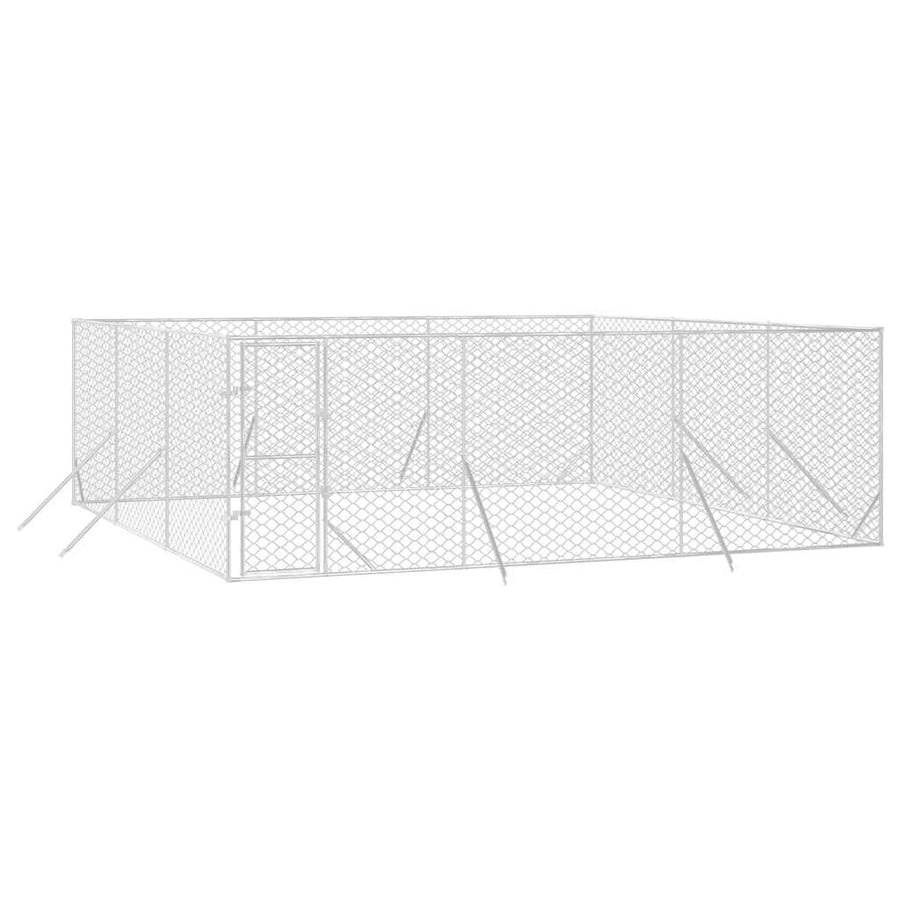 Outdoor Dog Kennel Silver 6x6x2 m Galvanised Steel